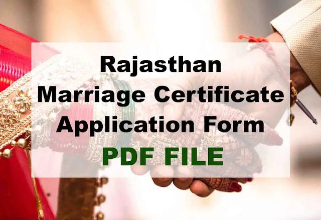 Marriage Certificate Application Form Rajasthan