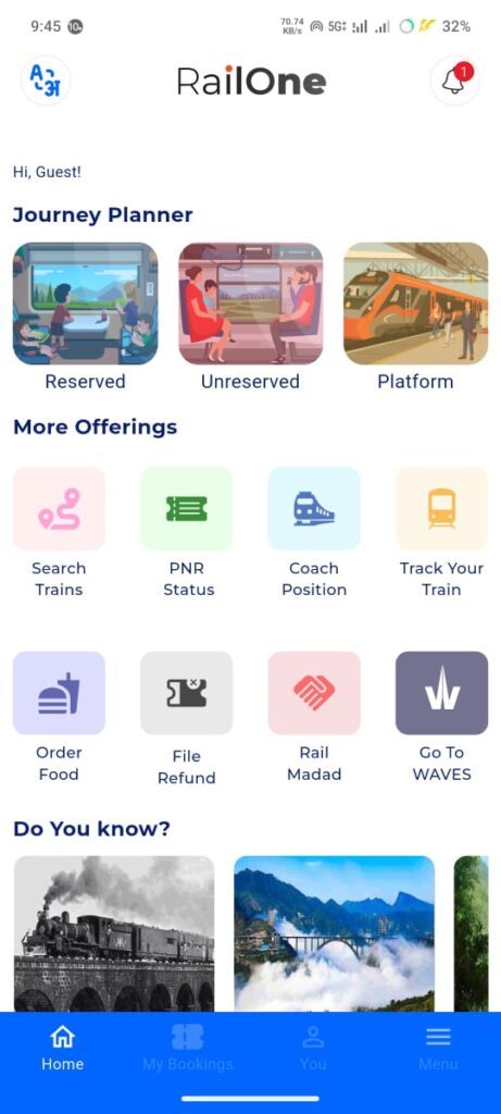 Download and Install RailOne App