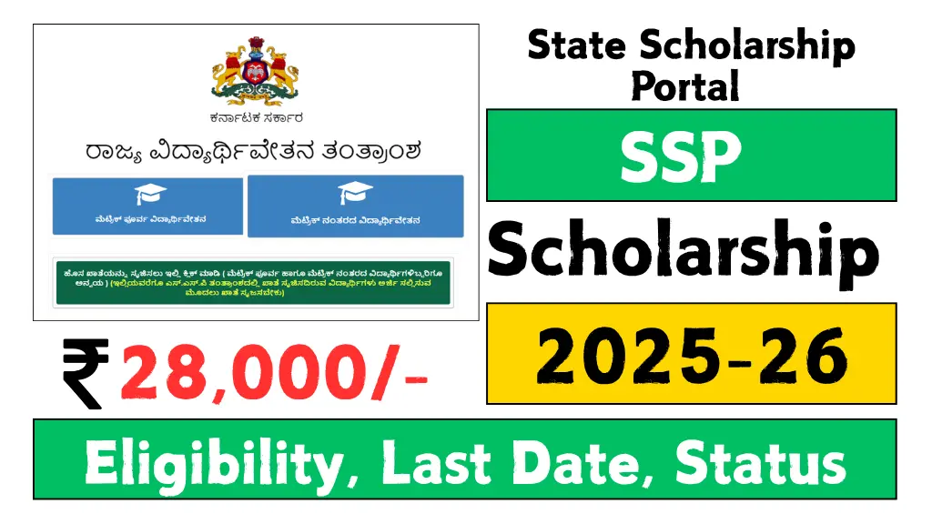 SSP Scholarship 2025-26 Apply Online